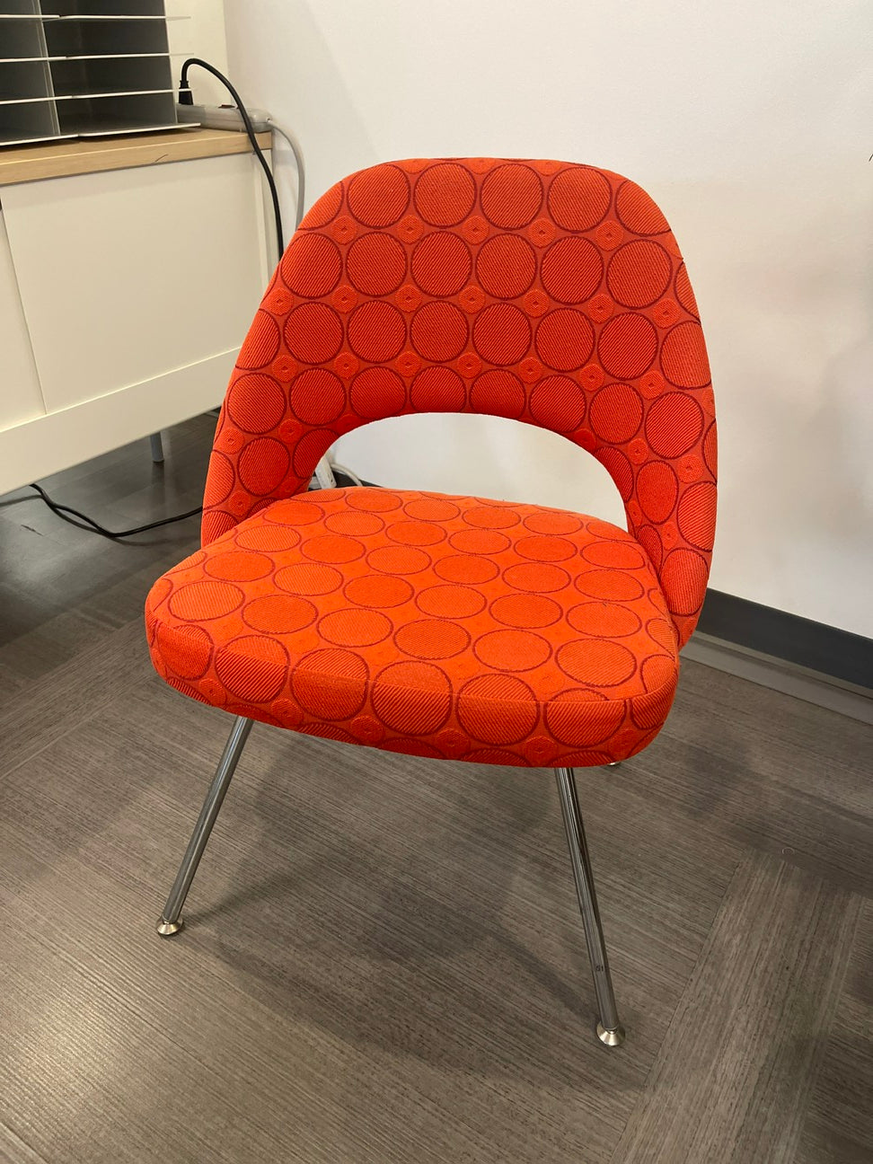 Side Chair - Urethane Foam - Knoll - Red w/ circles
