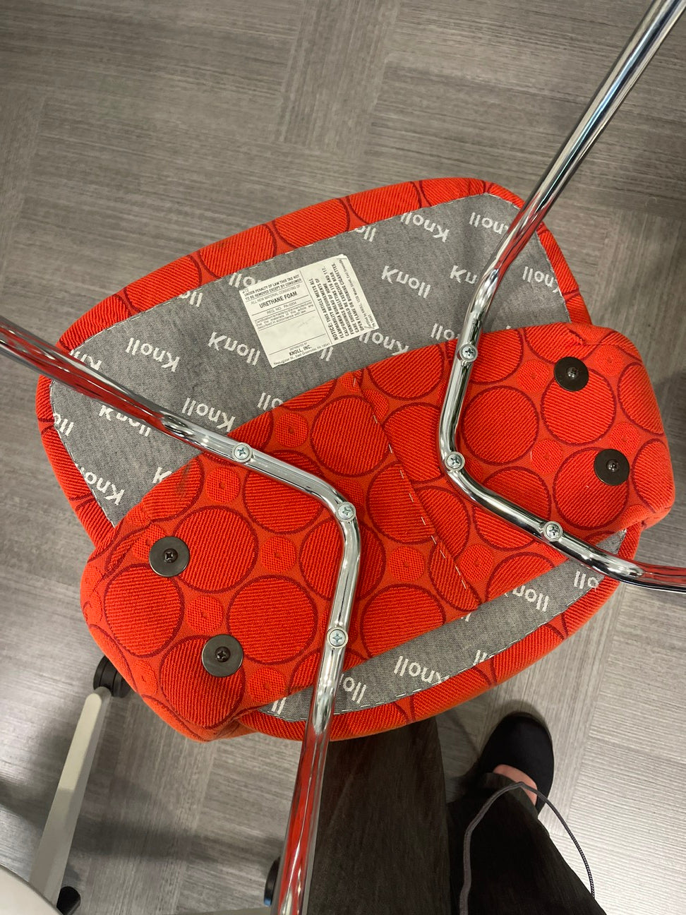 Side Chair - Urethane Foam - Knoll - Red w/ circles