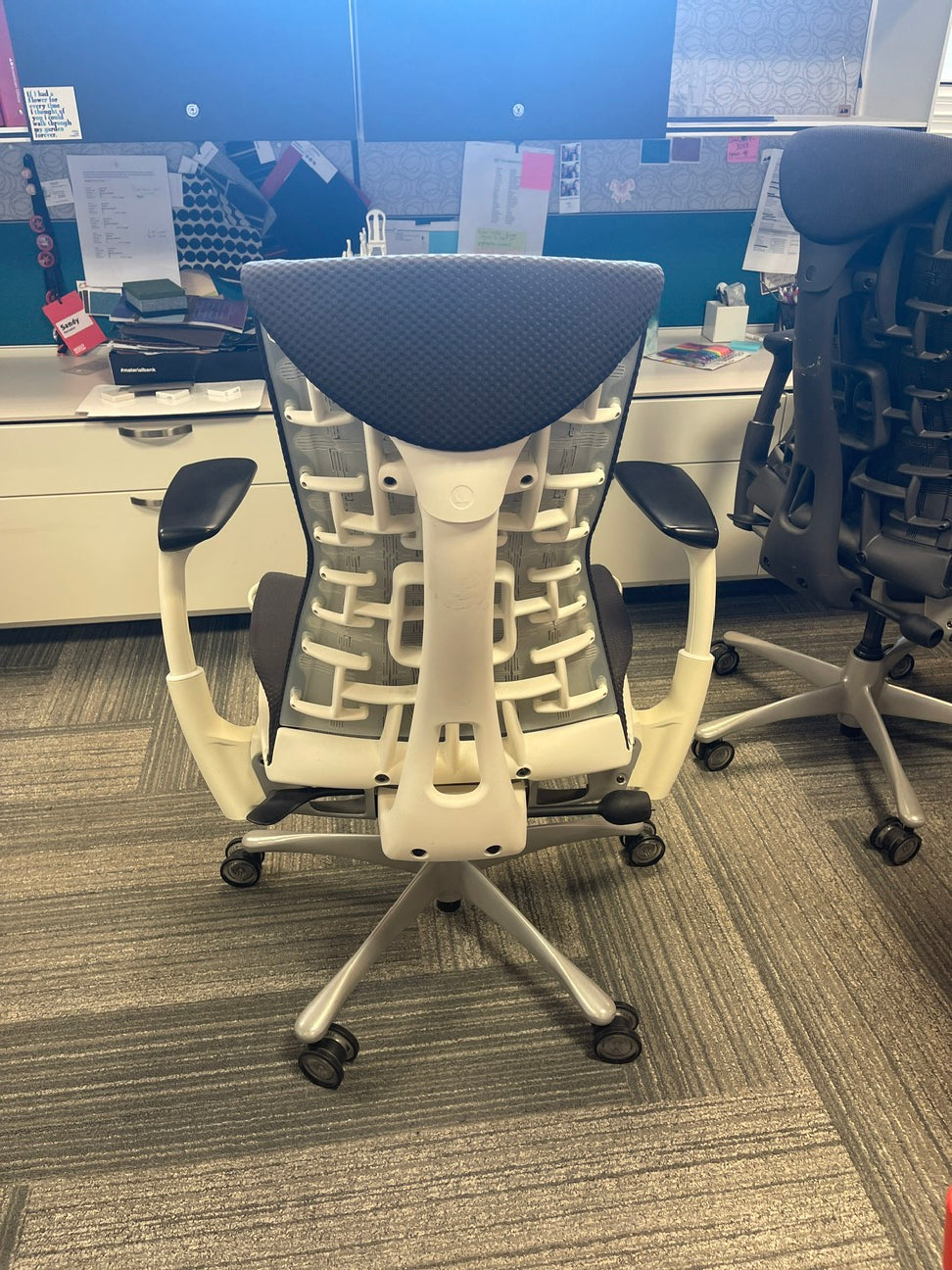 Task Chair - Embody - White back / Black Fabric - worn