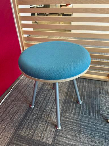 Foot Stool - swoop w/ blue cushion