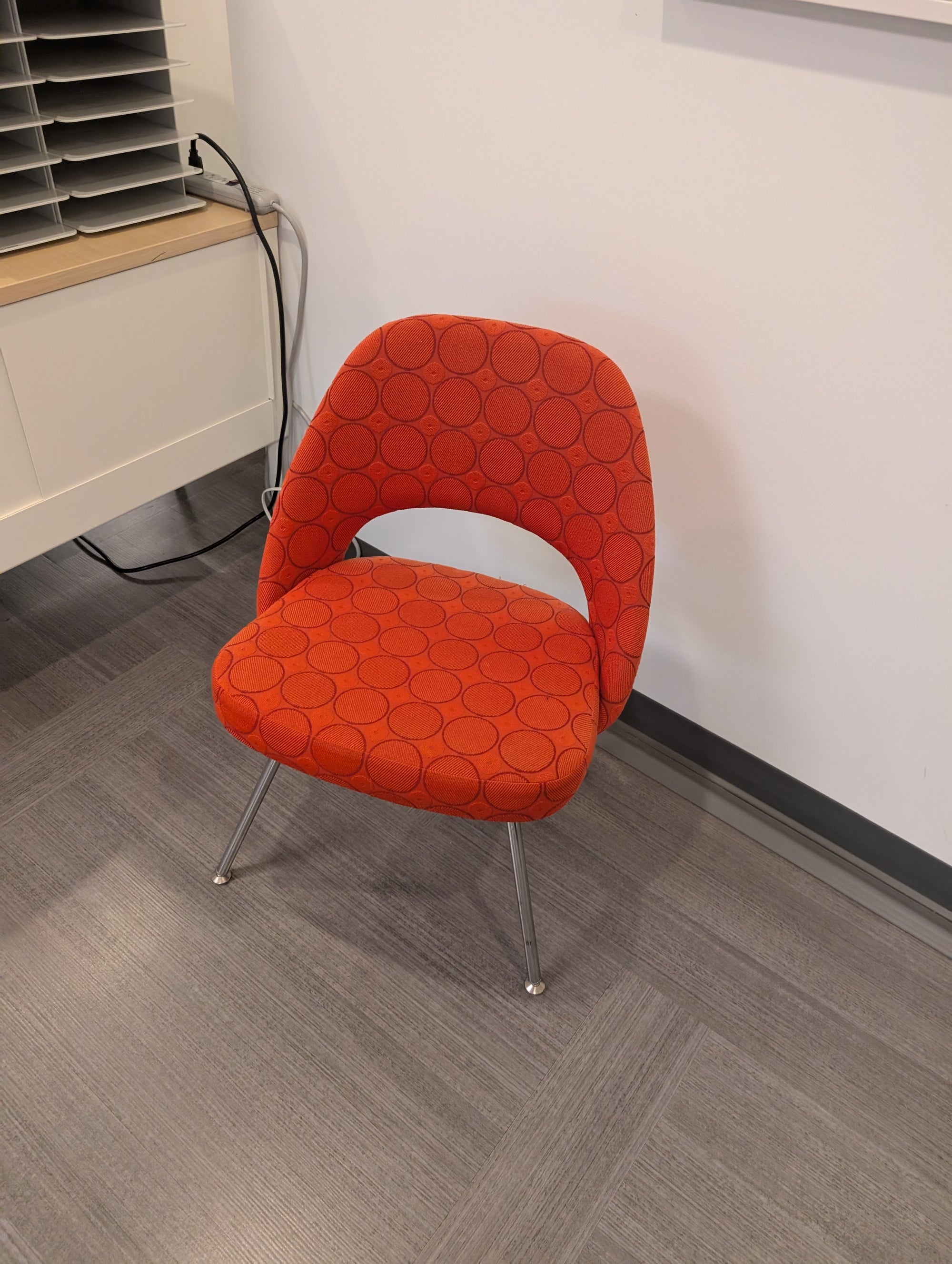 Side Chair - Urethane Foam - Knoll - Red w/ circles