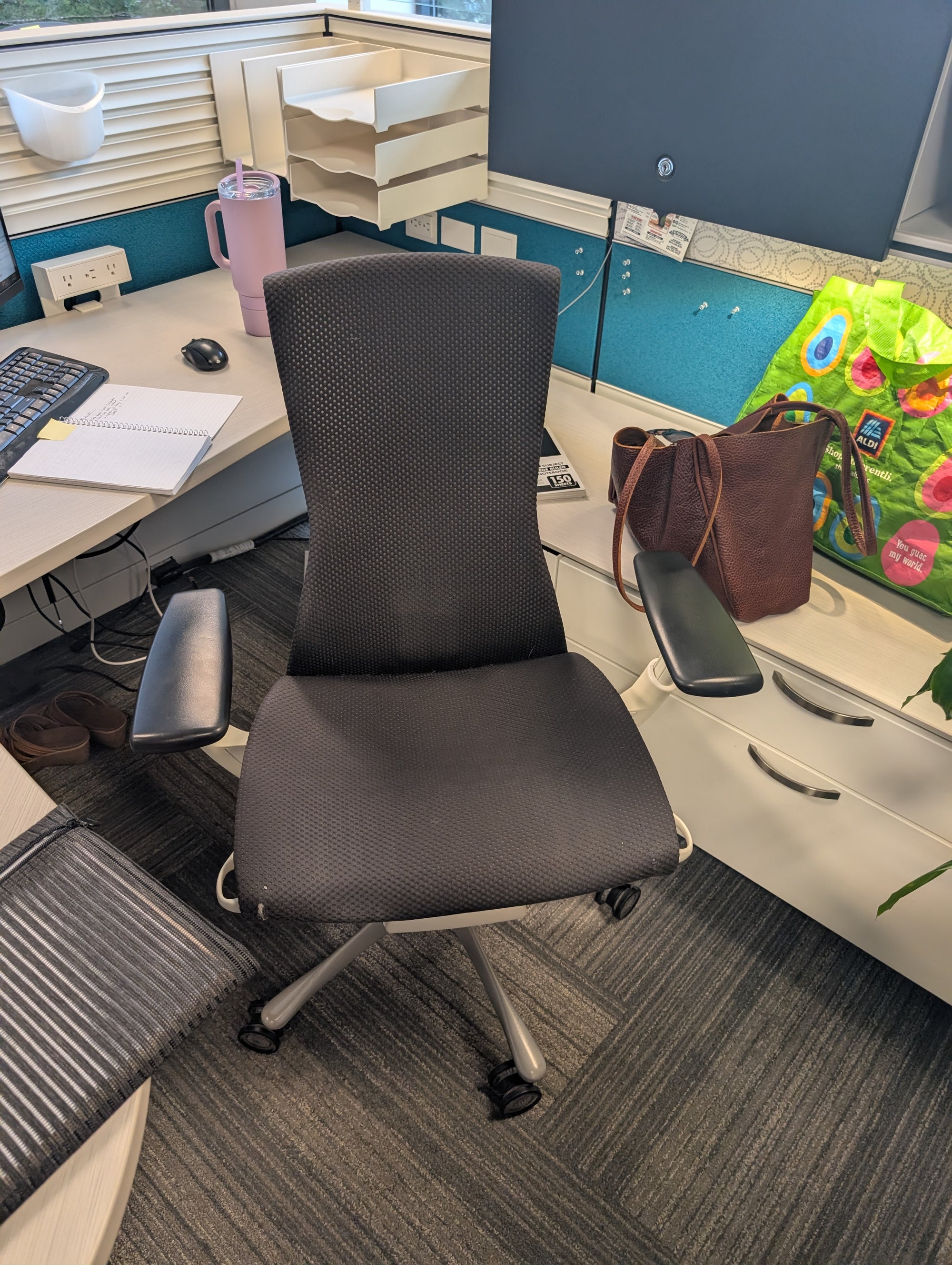 Task Chair - Embody - White back / Black Fabric - worn